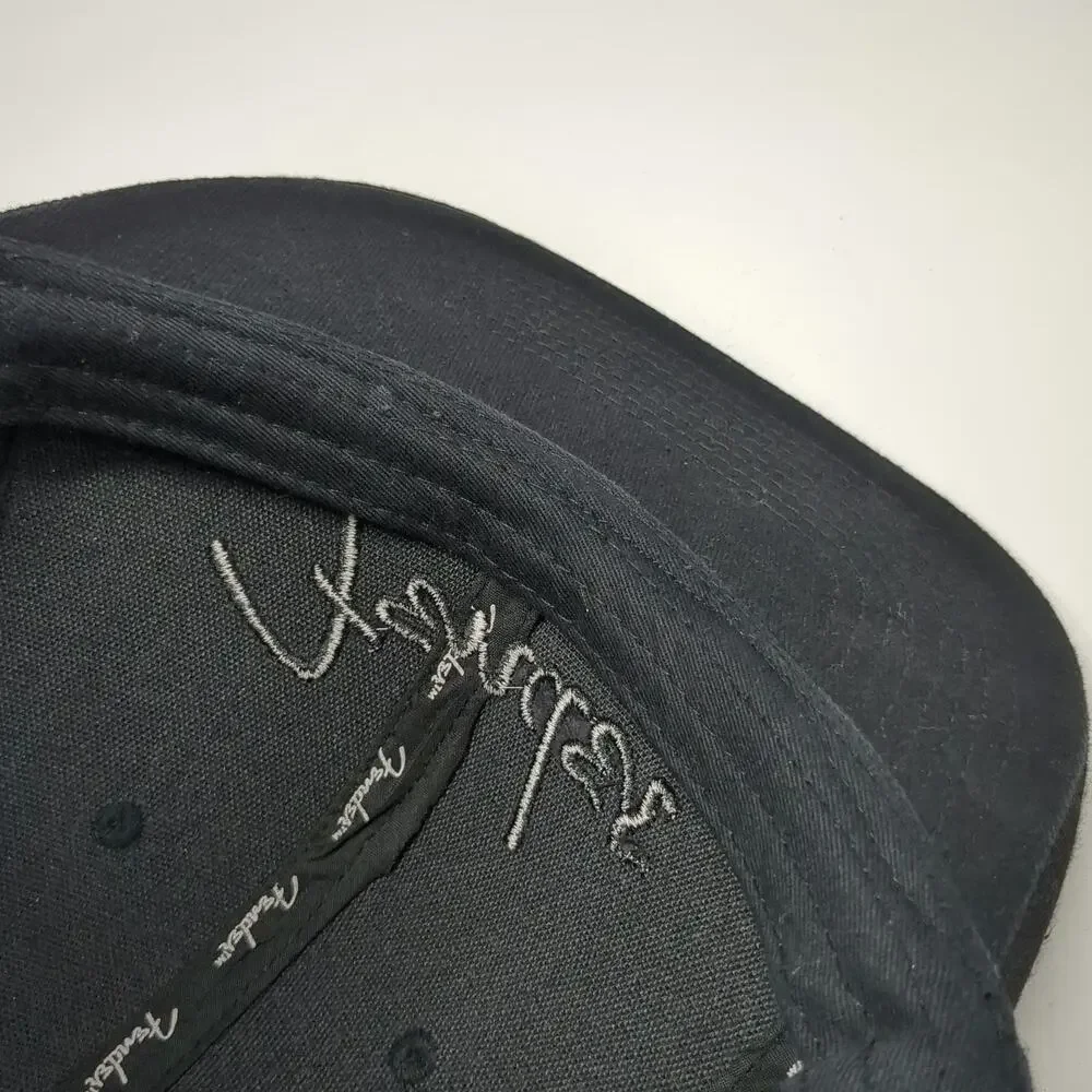 Fender Snapback Hat Black One Size Flat Brim Embroidered Logo Music Gear